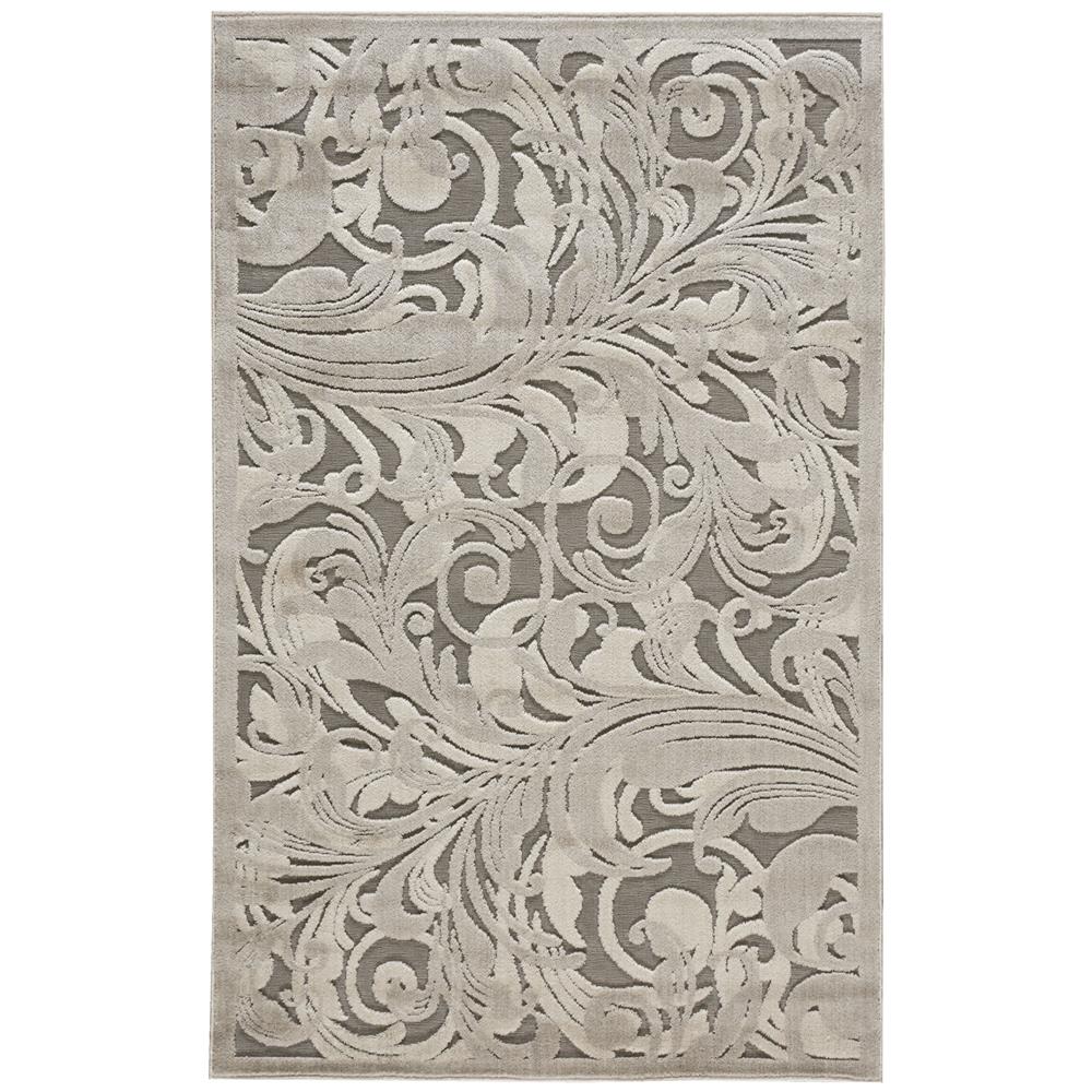 Nourison GIL01 Graphic Illusions 2 Ft.3 In. x 3 Ft.9 In. Indoor/Outdoor Rectangle Rug in  Grey/Camel